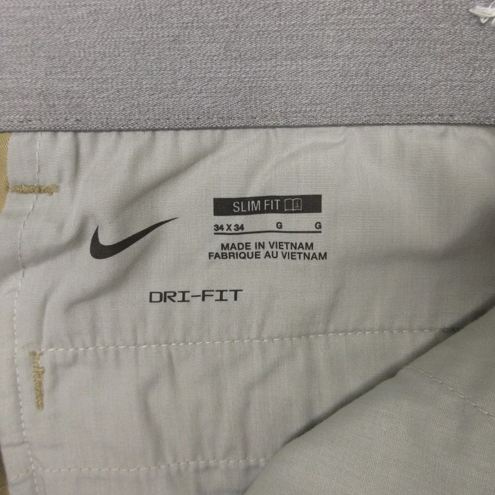 Nike Pants Mens 34x34 Beige Khaki Par Drifit Slim UV Golf Chinos Performance EUC